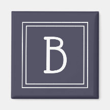 Modern Monogram Letter Initial Template Blue White