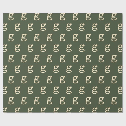 Modern Monogram Letter Schreibwriter Typografy Gre Geschenkpapier (Flach)