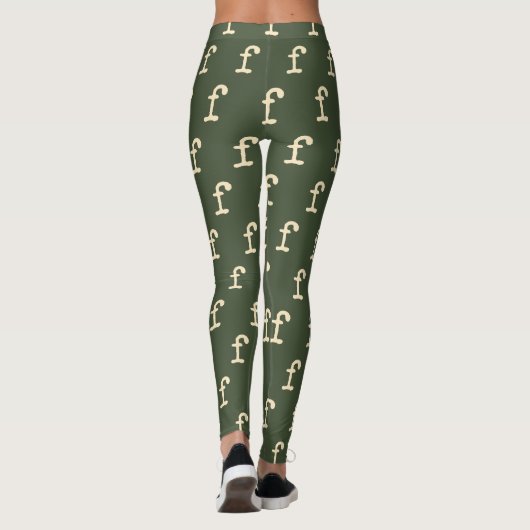Modern Monogram Letter Schreibwriter Typografy Gre Leggings (Rückseite)