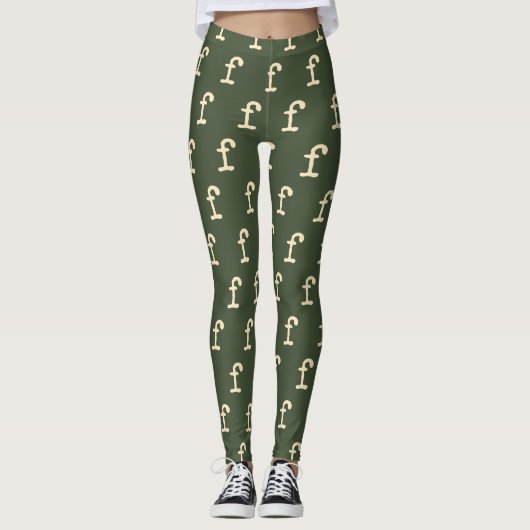 Modern Monogram Letter Schreibwriter Typografy Gre Leggings (Vorderseite)
