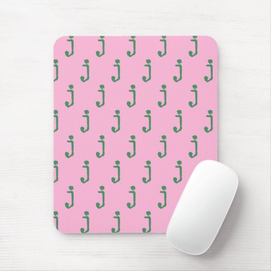 Modern Monogram Letter Typewriter Typography Pink  Mousepad (Mit Mouse)