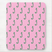 Modern Monogram Letter Typewriter Typography Pink  Mousepad (Vorne)