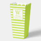Modern Monogram Light Green Stripes Family Reunion Geschenkschachtel (Vorderseite)