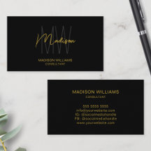 Modern Monogram Logo Black Gold Consultant