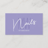 Modern Monogram Logo Lila Nail Artist Visitenkarte (Vorderseite)