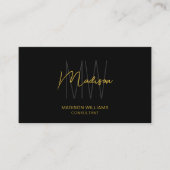 Modern Monogram Logo QR Code Black Gold Consultant Visitenkarte (Vorderseite)