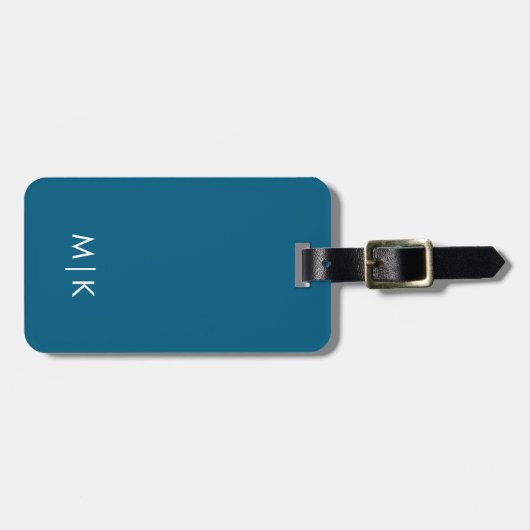 Modern Monogram Luggage Tag Gepäckanhänger (Vorderseite horizontal)