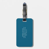 Modern Monogram Luggage Tag Gepäckanhänger (Rückseite vertikal)