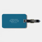  Modern Monogram Luggage Tag Gepäckanhänger (Rückseite horizontal)