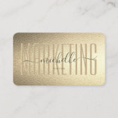 Modern Monogram Marketing Beruflich Imitats Gold Visitenkarte (Vorderseite)