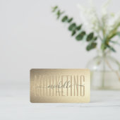 Modern Monogram Marketing Beruflich Imitats Gold Visitenkarte (Stehend Vorderseite)