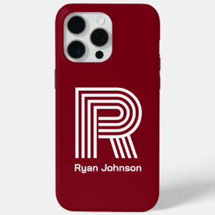 Modern Monogram Maroon Case-Mate iPhone Hülle