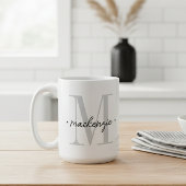 Modern Monogram Minimal Black White Kaffeetasse
