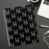 Modern Monogram Minimal Black White Planer