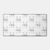 Modern Monogram Minimal Black White Schreibtischunterlage (Vorderseite)