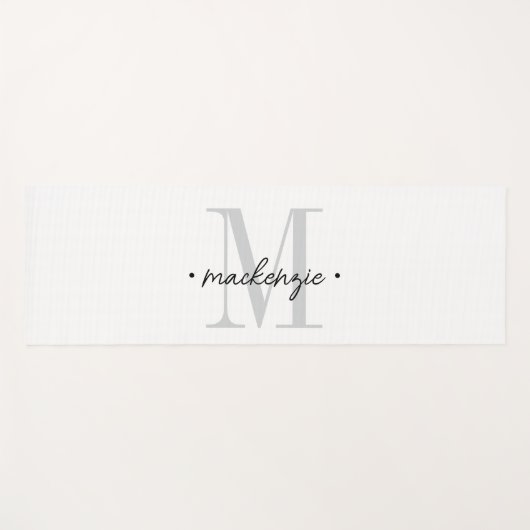 Modern Monogram Minimal Black White Yogamatte (Vorderseite (Horizontal))