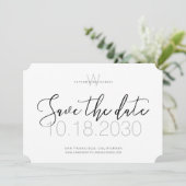 Modern Monogram Minimal Save the Date (Stehend Vorderseite)