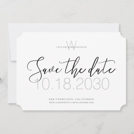 Modern Monogram Minimal Save the Date (Vorderseite)
