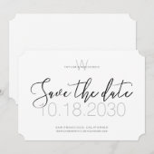 Modern Monogram Minimal Save the Date (Vorne/Hinten)