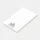 Modern Monogram Minimalist Stylish Design Post-it Klebezettel (angewinkelt)