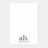 Modern Monogram Minimalist Stylish Design Post-it Klebezettel (Vorderseite)