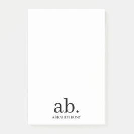 Modern Monogram Minimalist Stylish Design Post-it Klebezettel