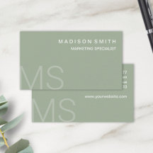 Modern Monogram Minimalistisch Sage Green Beruflic