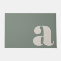 Modern Monogram Minimalistisch Sage Green Entryway