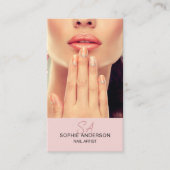 Modern Monogram Nail Artist Pink Visitenkarte (Vorderseite)