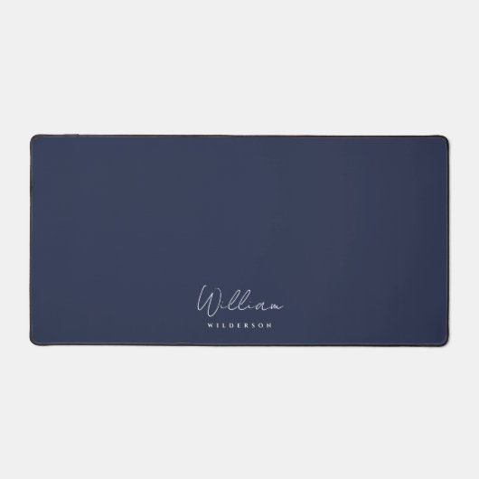 Modern Monogram Name Beruflich Dark Blue Schreibtischunterlage (Vorderseite)