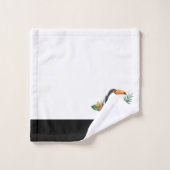 Modern Monogram Name Black Colorful Toucan Badhandtuch Set (Waschlappen)