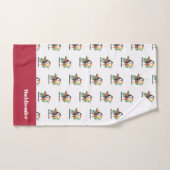 Modern Monogram Name Black Colorful Toucan Red Badhandtuch Set (Handtuch)