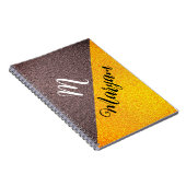 Modern Monogram Name - Black Gold Spiral Notebook Notizblock (Rechte Seite)