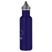 Modern Monogram Name Blau Personalisiert Edelstahlflasche (Rechts)
