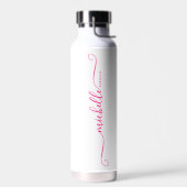 Modern Monogram Name Bridesmaid Bachelorette Pink Trinkflasche (Links)