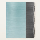 Modern Monogram Name Brushed Metal Daily Planner Planer (Rückseite)