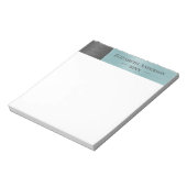 Modern Monogram Name Brushed Metal Notizblock (Rotiert)