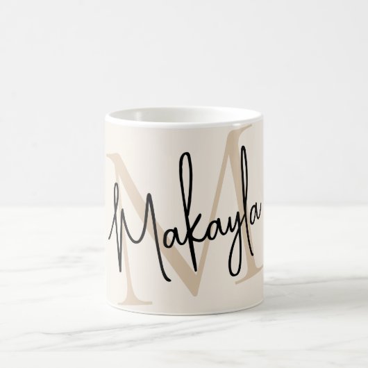 Modern Monogram Name Kaffeetasse (Mittel)