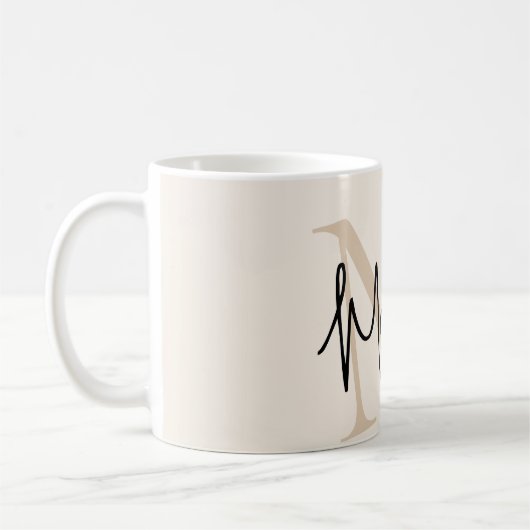 Modern Monogram Name Kaffeetasse (Links)