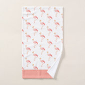 Modern Monogram Name Pink Flamingo Blue Bath Tow Badhandtuch Set (Handtuch)