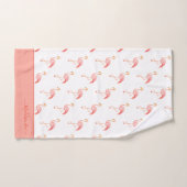 Modern Monogram Name Pink Flamingo Blue Bath Tow Badhandtuch Set (Handtuch)