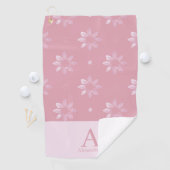 Modern Monogram Name Pink Pattern Golfhandtuch (Insitu)