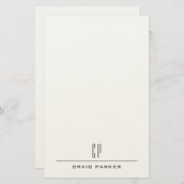Modern Monogram Name Professional Plain Minimalist Briefpapier (Vorne/Hinten)
