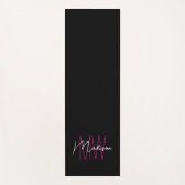 Modern Monogram Name Script Black Pink Yogamatte (Vorderseite)