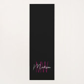 Modern Monogram Name Script Black Pink Yogamatte (Rückseite)