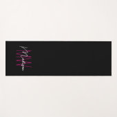 Modern Monogram Name Script Black Pink Yogamatte (Vorderseite (Horizontal))