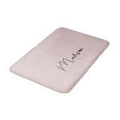 Modern Monogram Name Script Blank Pink Badematte (Schrägansicht)