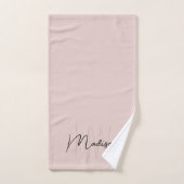 Modern Monogram Name Script Blank Pink Badhandtuch Set (Handtuch)