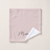 Modern Monogram Name Script Blank Pink Badhandtuch Set (Waschlappen)
