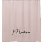 Modern Monogram Name Script Blank Pink Duschvorhang (Vorderseite)